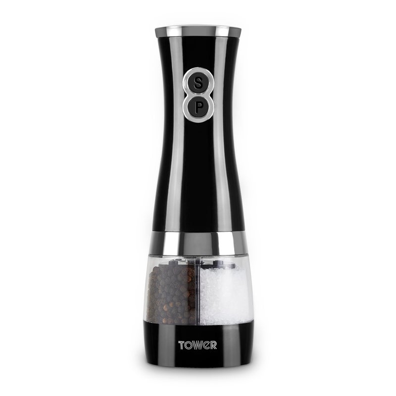 Tower Duo Electric Salt/Pepper Mill, Black - Image 1